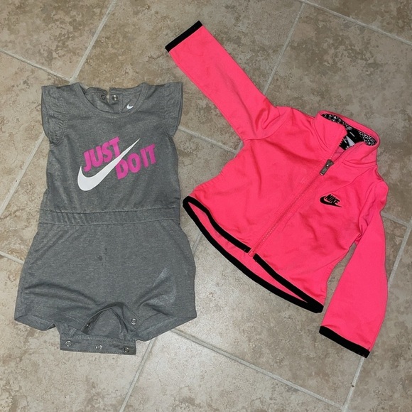 Nike Romper Jumpsuit and Hot Pink Jacket for Baby Girls Size 9-12M - Picture 2 of 9